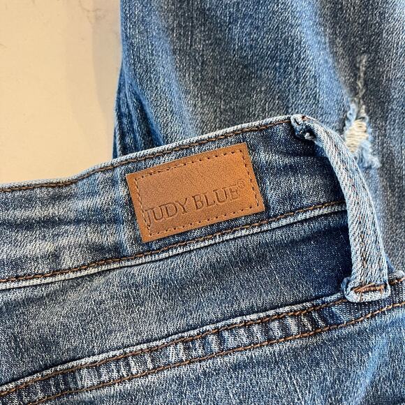 Judy Blue Straight Crop Distressed‎ Jeans Size 5 /27 - Picture 7 of 11